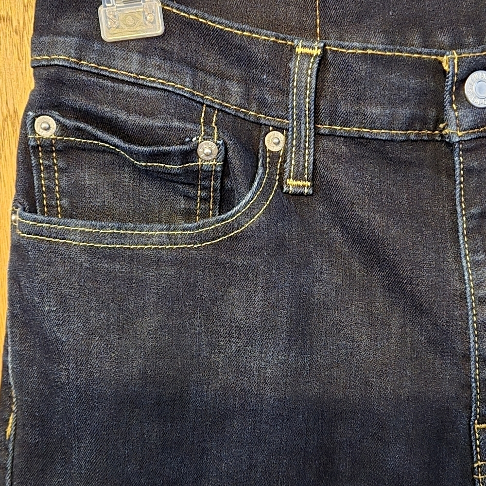 Levi’s 511 Mens 32x32 Dark Wash Slim Straight Stretch Jeans 32x30.25 Actual - Picture 6 of 16
